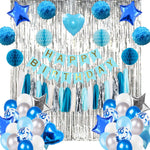 Birthday Decoration Set (Blue, White and Silver)