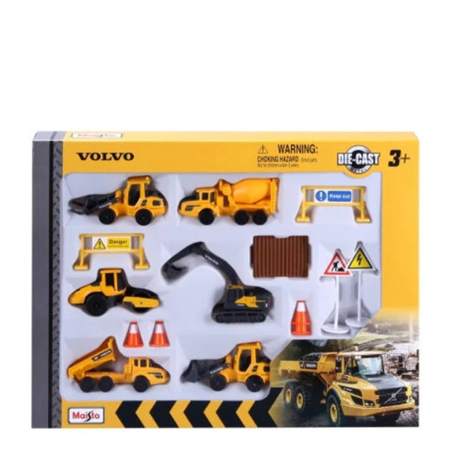 Maisto 3" Volvo Playset Construction Vehicles With Accessories